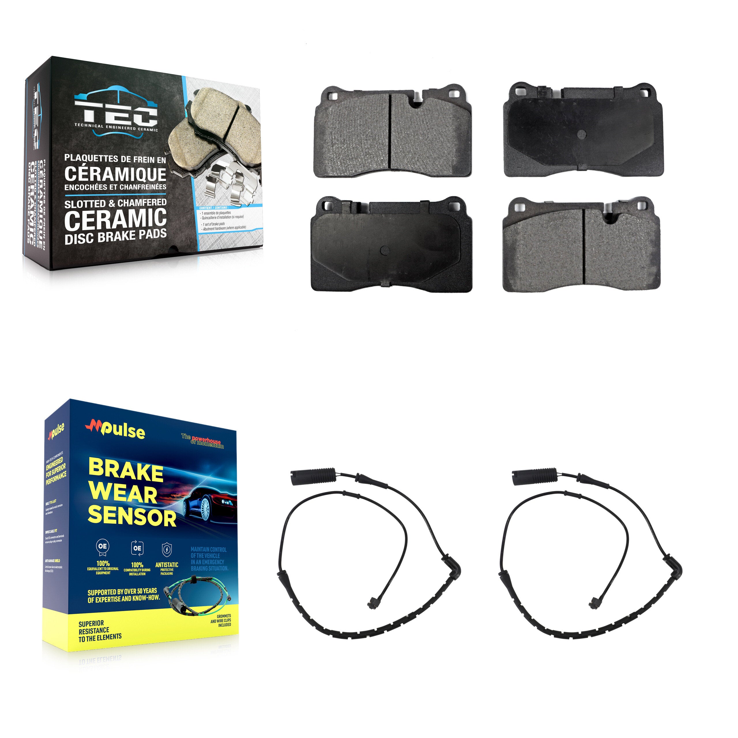 Front Ceramic Brake Pad Wear Sensor Kit For 06-09 Land Rover Range 4.2L with Supercharged KTW-100879