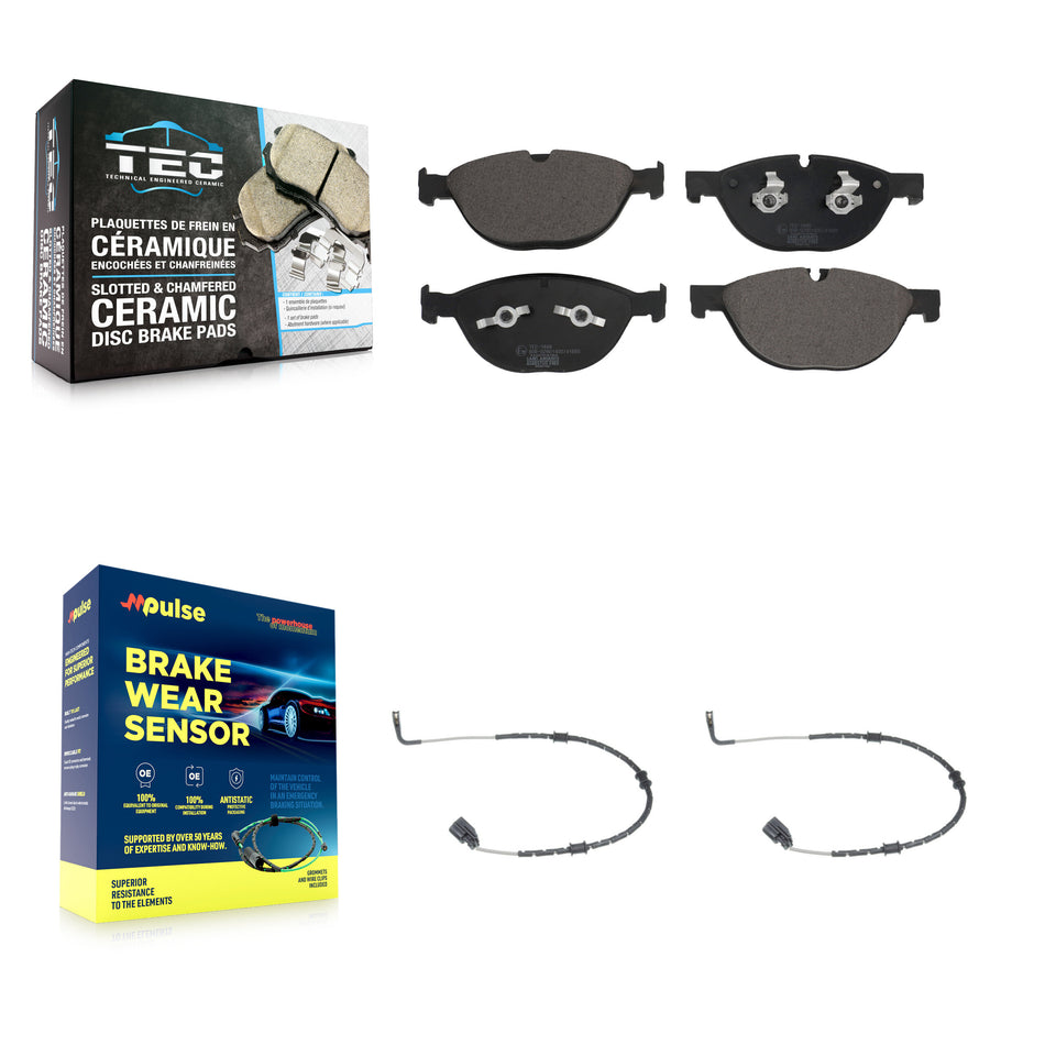Front Ceramic Brake Pad & Wear Sensor Kit For Jaguar XF XJ XKR XFR F-Type XKR-S XFR-S XJR KTW-100885