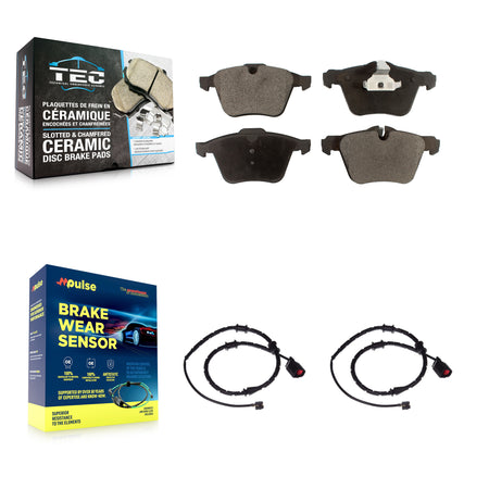 Front Ceramic Disc Brake Pads And Wear Sensors Kit For Jaguar XJ KTW-100889