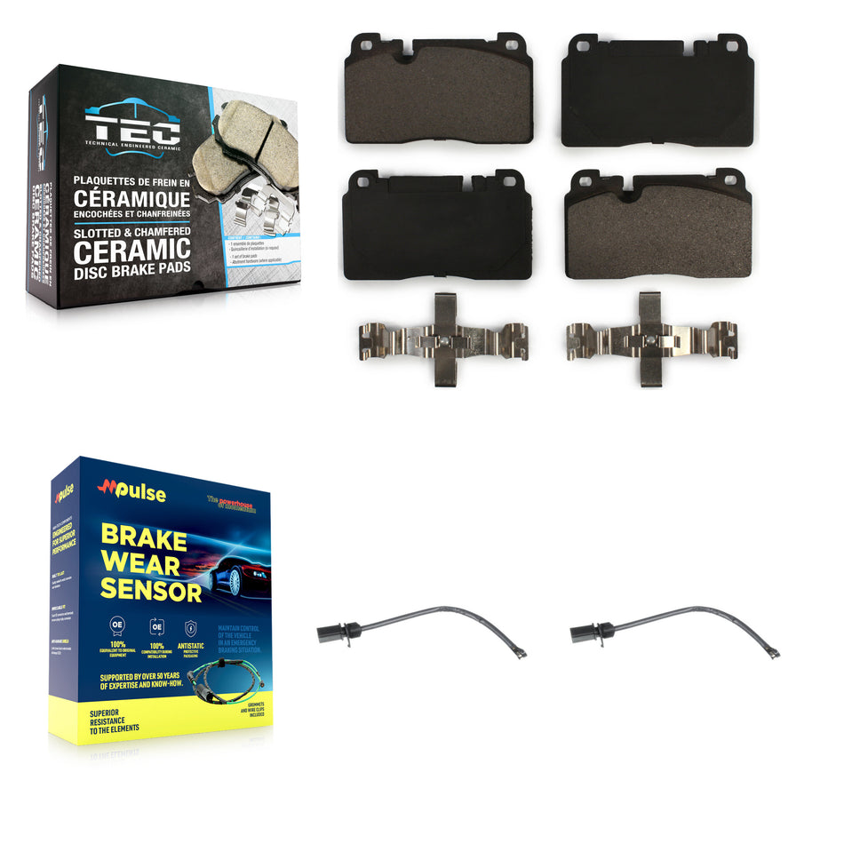Front Ceramic Disc Brake Pads And Wear Sensors Kit For Audi Q5 KTW-100901