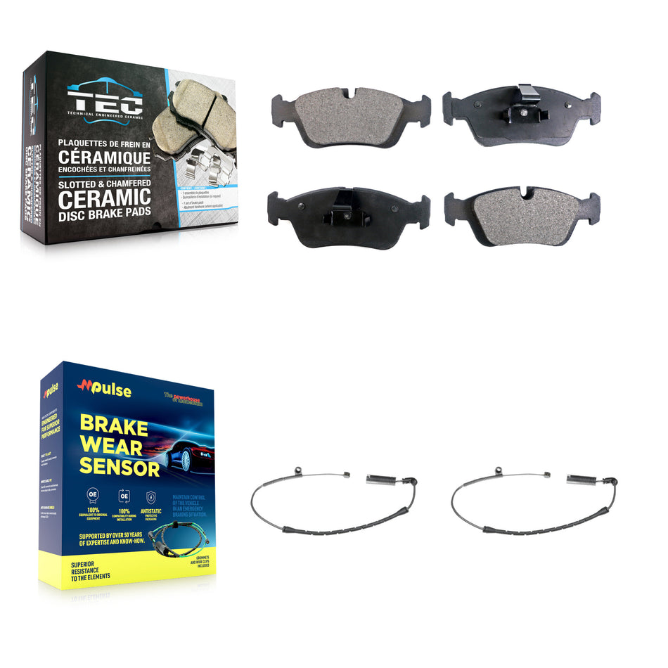 Front Ceramic Brake Pads Wear Sensor Kit For BMW Z4 325i 325Ci 320i 323i 328i 323Ci 328Ci KTW-100911