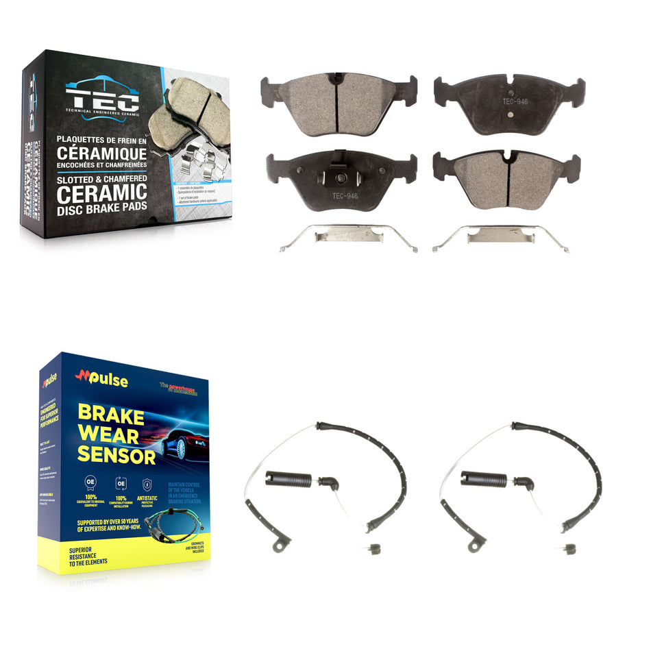 Front Ceramic Disc Brake Pads And Wear Sensors Kit For BMW Z4 KTW-100912