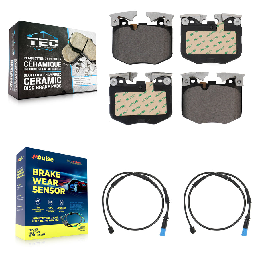 Front Ceramic Disc Brake Pads And Wear Sensors Kit For BMW X5 X7 KTW-100913