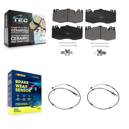 Front Ceramic Disc Brake Pads And Wear Sensors Kit For BMW X5 X6 M with 4.4L KTW-100929