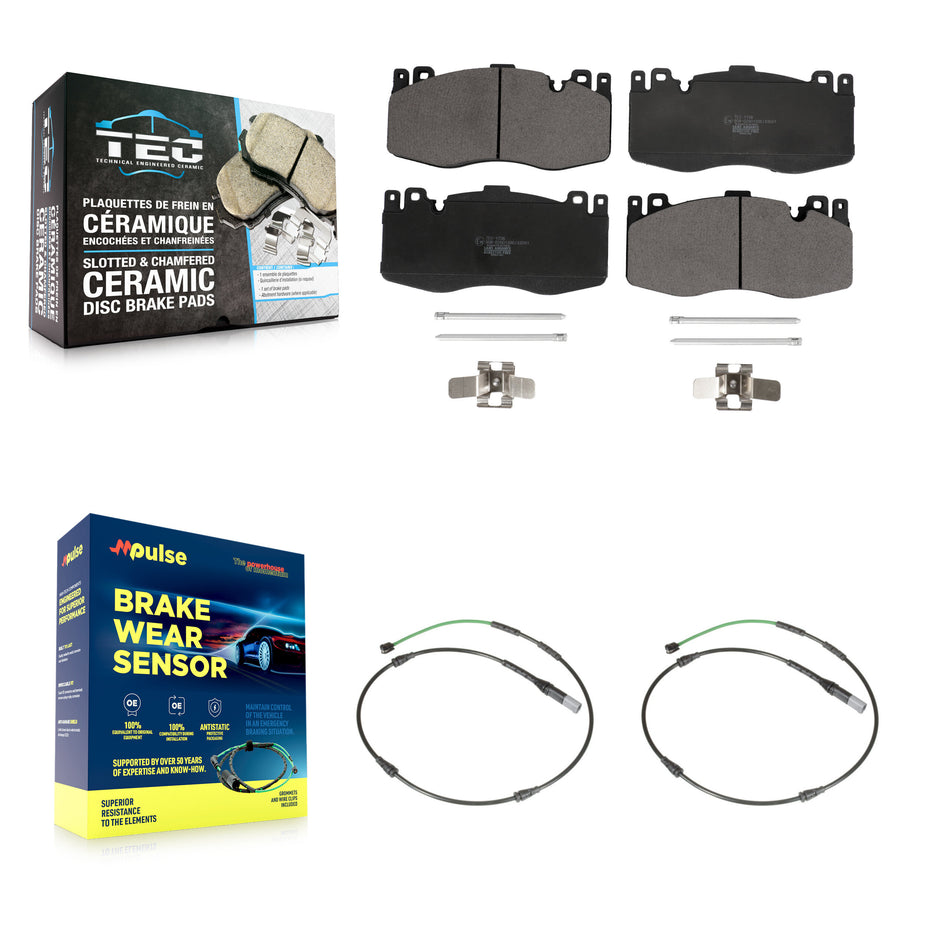 Front Ceramic Disc Brake Pads And Wear Sensors Kit For BMW X5 X6 M with 4.4L KTW-100929