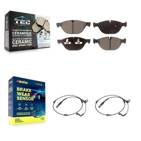 Front Ceramic Disc Brake Pads And Wear Sensors Kit For 2009 BMW X6 xDrive50i KTW-100934
