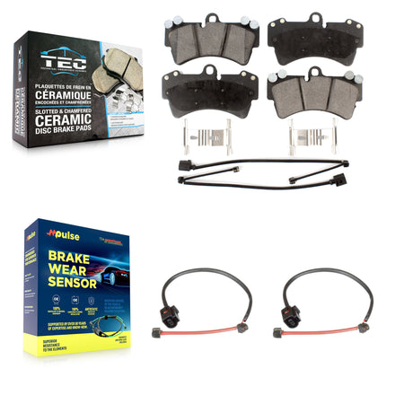 Front Ceramic Disc Brake Pads And Extra Wear Sensors Kit For Porsche Cayenne KTW-100940