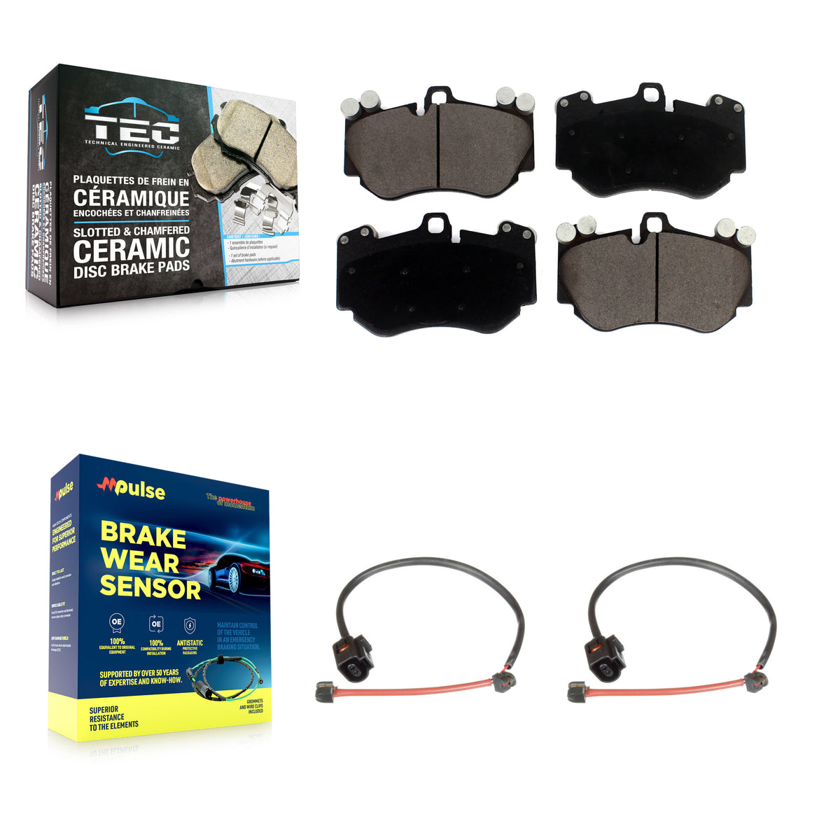 Front Ceramic Disc Brake Pads And Wear Sensors Kit For Porsche Cayenne KTW-100941