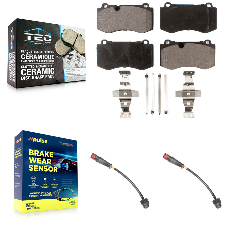 Front Ceramic Brake Pads Wear Sensor Kit For Mercedes-Benz S550 S450 CL550 S400 S600 S350 KTW-100946