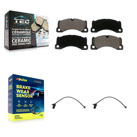Front Ceramic Disc Brake Pads And Wear Sensors Kit For Porsche Macan except Rotor KTW-100956