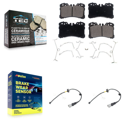 Front Ceramic Disc Brake Pads And Wear Sensors Kit For Lexus LS500 LS500h KTW-100972