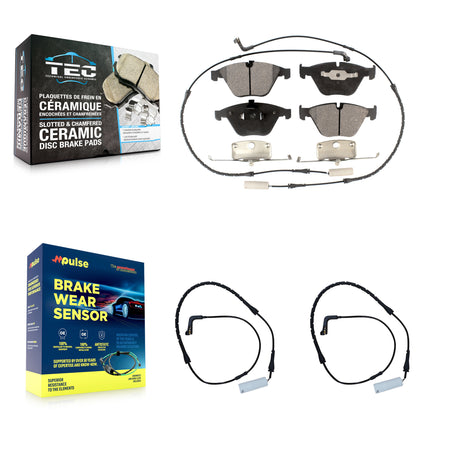 Front Ceramic Brake Pads & Extra Wear Sensor Kit For BMW 750i 750Li 745i 745Li 760Li 760i KTW-100973