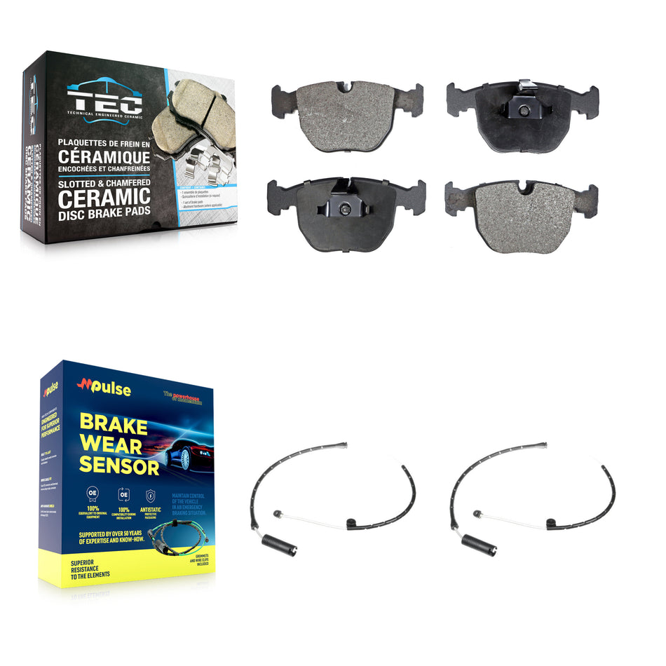 Front Ceramic Disc Brake Pads And Wear Sensors Kit For BMW X5 KTW-100974