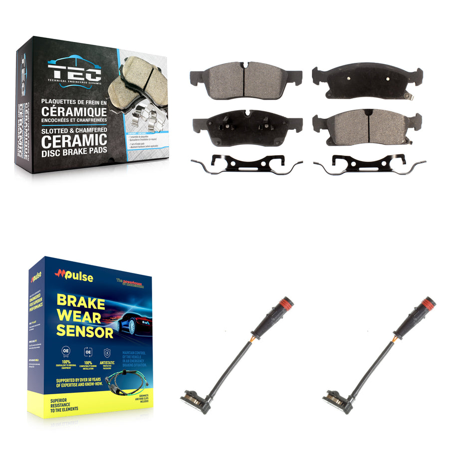 Front Ceramic Disc Brake Pads And Wear Sensors Kit For Mercedes-Benz ML350 GLE350 GLE400 KTW-100978