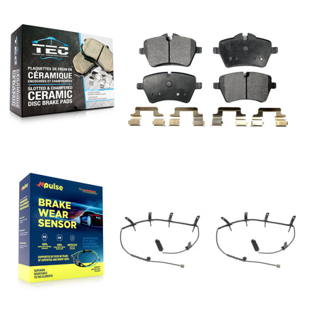 Front Ceramic Brake Pad & Wear Sensor Kit For Mini Cooper With 294mm Diameter Rotor KTW-100986