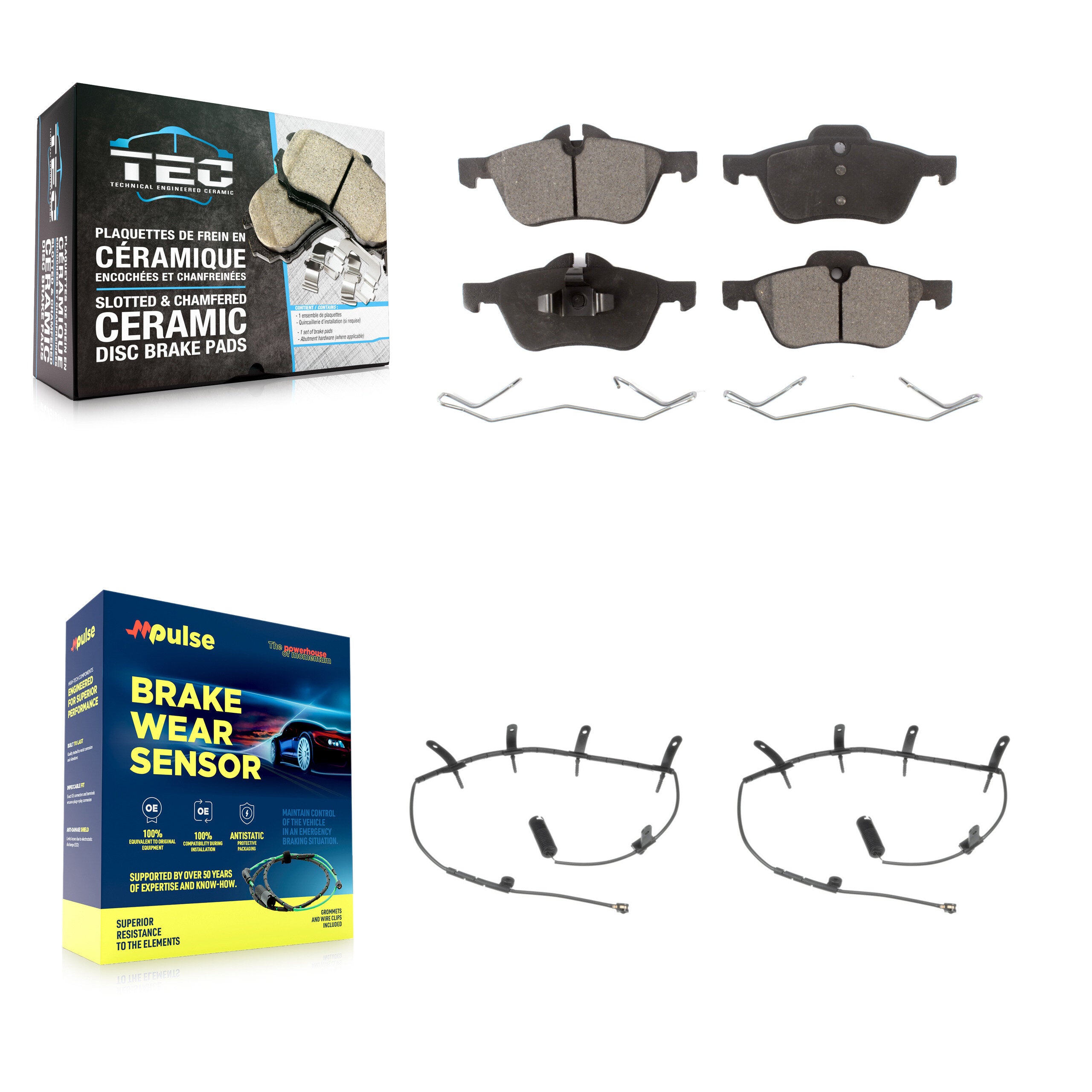 Front Ceramic Brake Pad & Wear Sensor Kit For Mini Cooper With 276mm Diameter Rotor KTW-100987