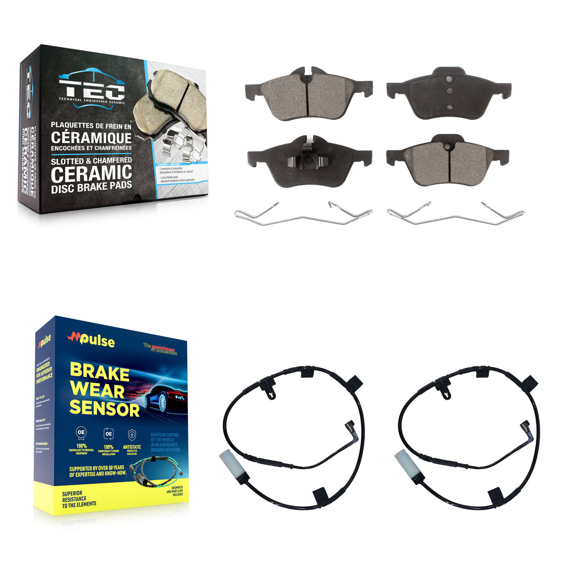 Front Ceramic Brake Pad & Wear Sensor Kit For Mini Cooper With 276mm Diameter Rotor KTW-100991