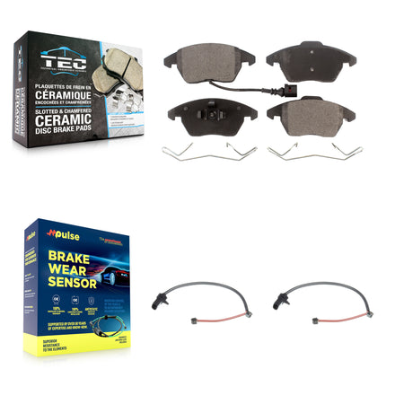 Front Ceramic Disc Brake Pads And Extra Wear Sensors Kit For 2011 Audi R8 KTW-100993