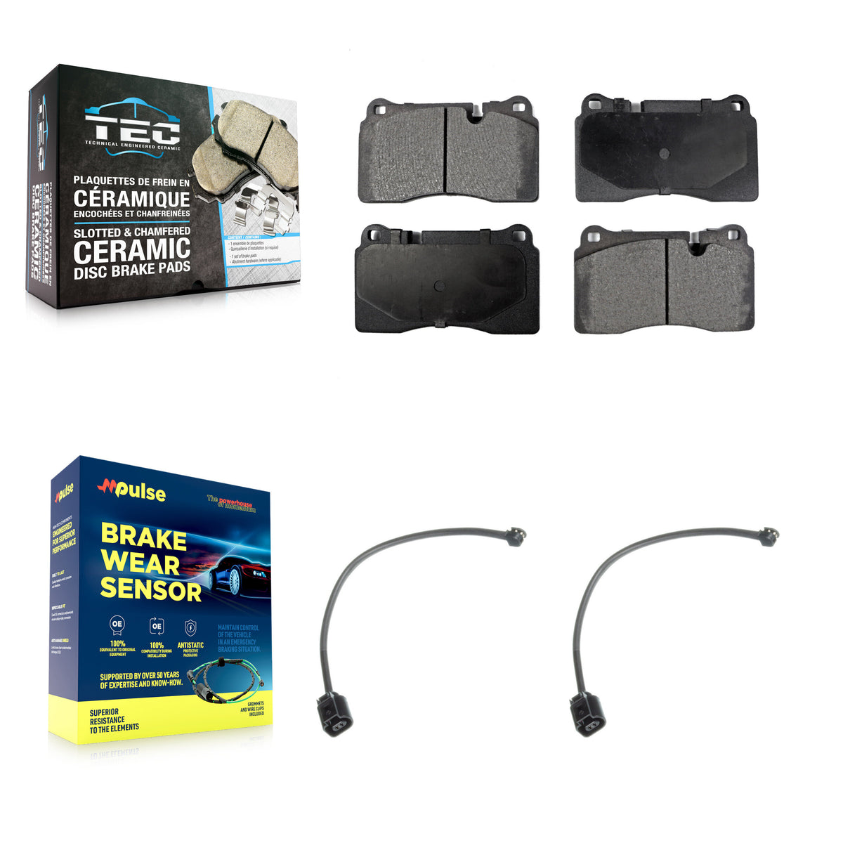 Front Ceramic Disc Brake Pads And Wear Sensors Kit For Volkswagen Touareg KTW-101001