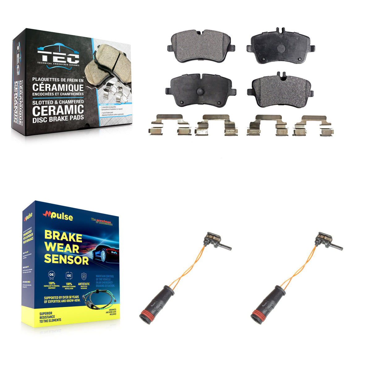 Front Ceramic Brake Pad Wear Sensor Kit For Mercedes-Benz C240 C230 C280 C320 SLK280 C350 KTW-101010