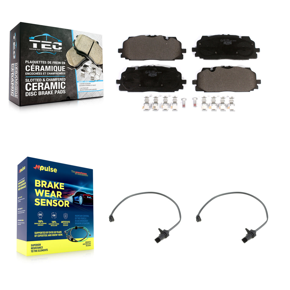 Front Ceramic Brake Pads Wear Sensor Kit For Audi Q7 SQ5 S5 Q8 S4 Sportback A6 Quattro A7 KTW-101019