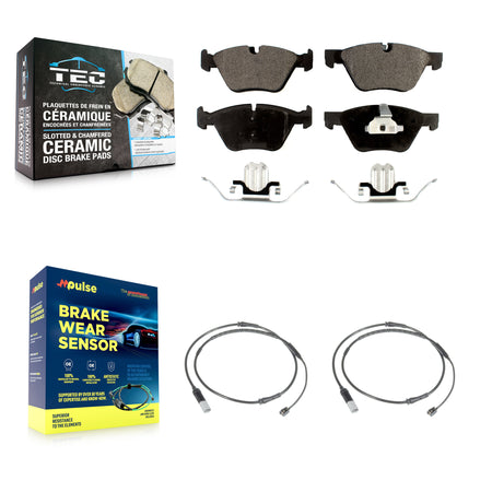 Front Ceramic Disc Brake Pads And Wear Sensors Kit For BMW 528i KTW-101027