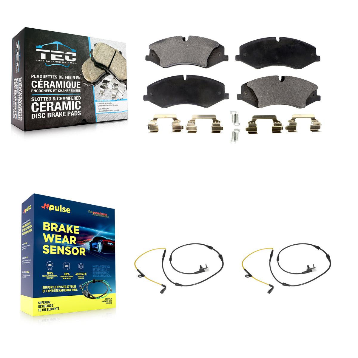 Front Ceramic Disc Brake Pads And Wear Sensors Kit For Land Rover Range Sport Discovery KTW-101032