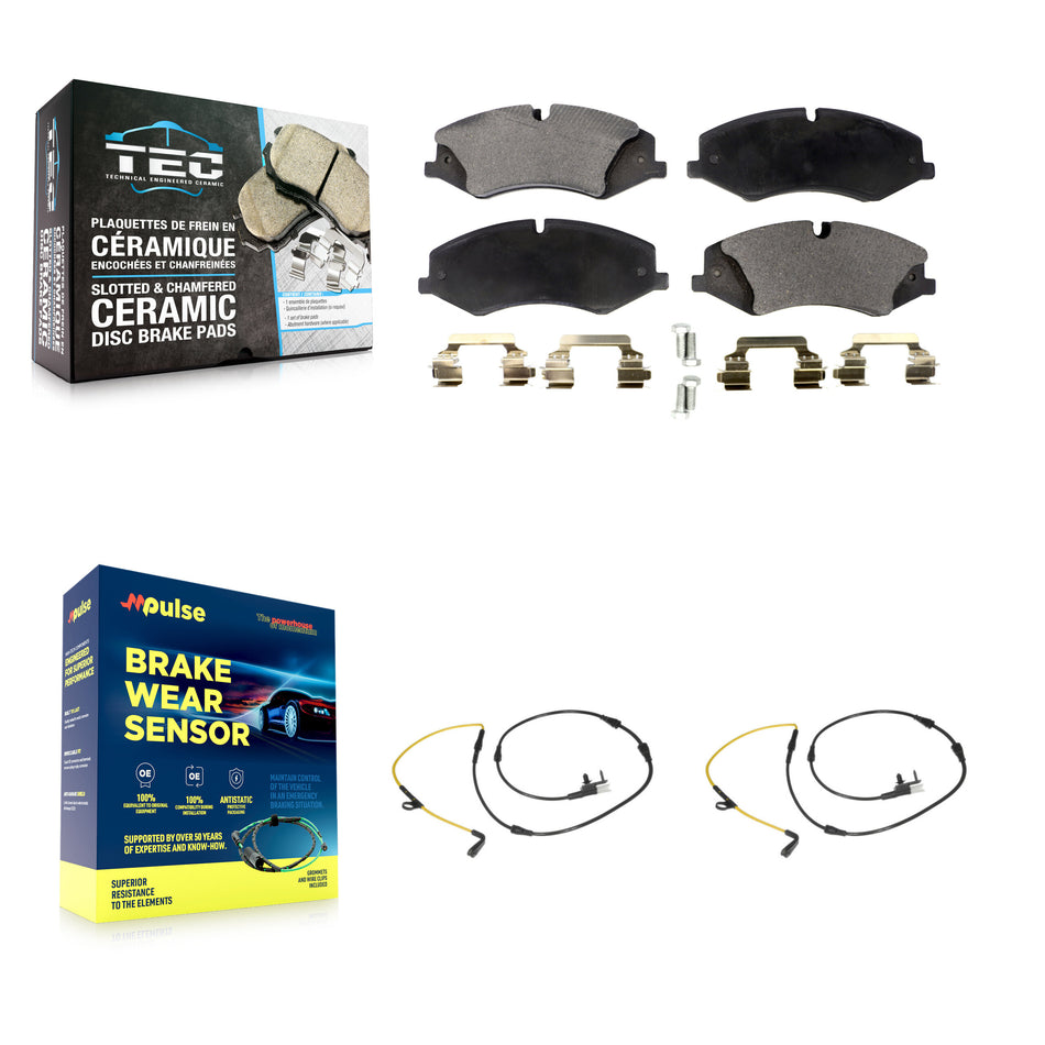 Front Ceramic Disc Brake Pads And Wear Sensors Kit For Land Rover Range Sport Discovery KTW-101032
