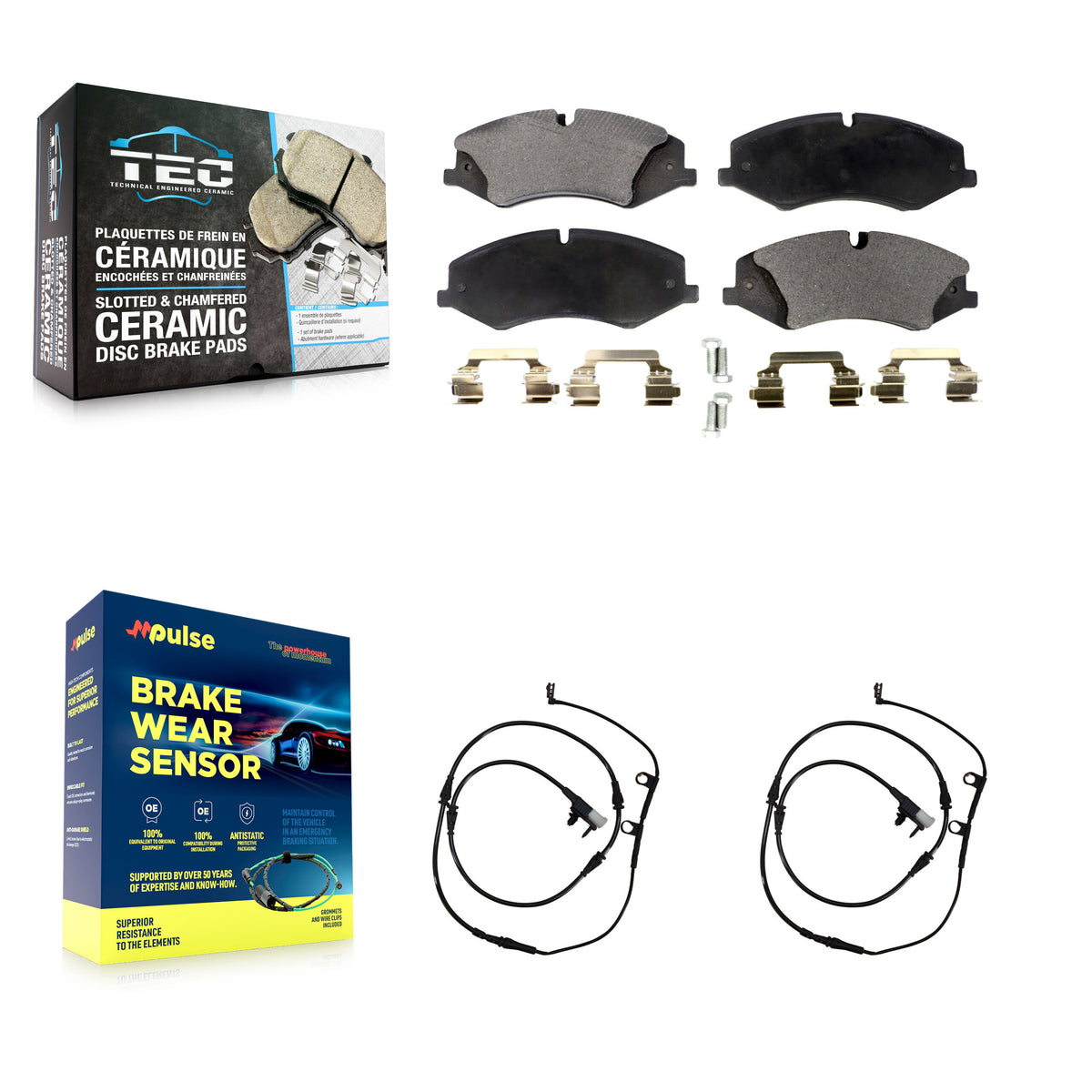Front Ceramic Disc Brake Pad Wear Sensor Kit For Land Rover Range Sport with Brembo KTW-101033