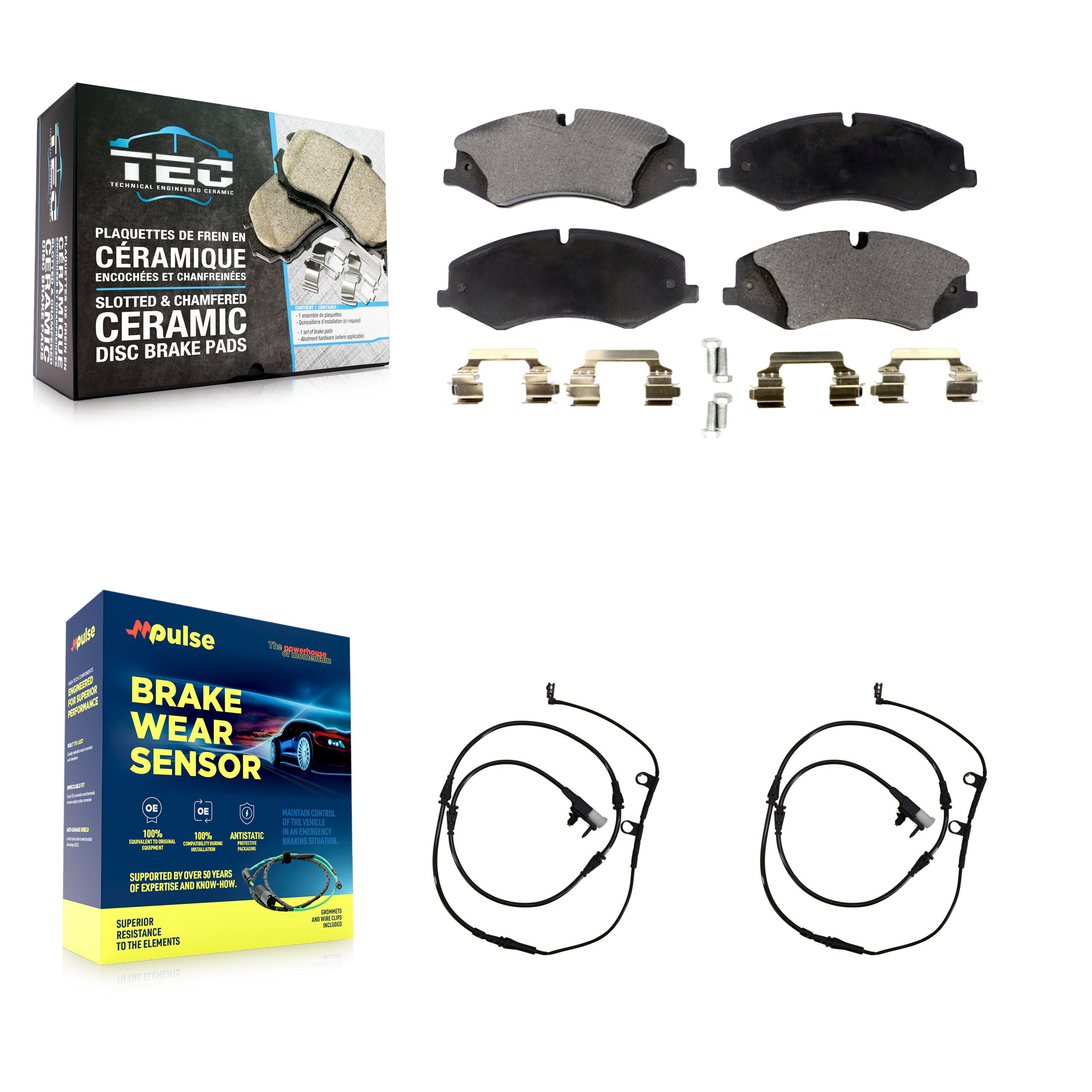 Front Ceramic Disc Brake Pad Wear Sensor Kit For Land Rover Range Sport with Brembo KTW-101033
