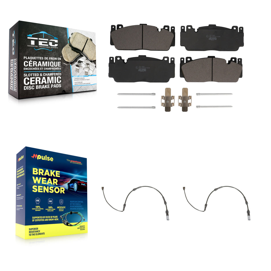 Front Ceramic Brake Pads & Wear Sensor Kit For BMW M4 M2 M3 With Composite Brakes KTW-101041