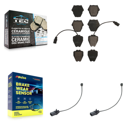 Front Ceramic Disc Brake Pads And Extra Wear Sensors Kit For Volkswagen Passat KTW-101050