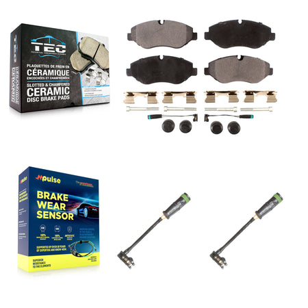 Front Ceramic Disc Brake Pad Extra Wear Sensor Kit For Mercedes-Benz Sprinter 2500 Metris KTW-101052