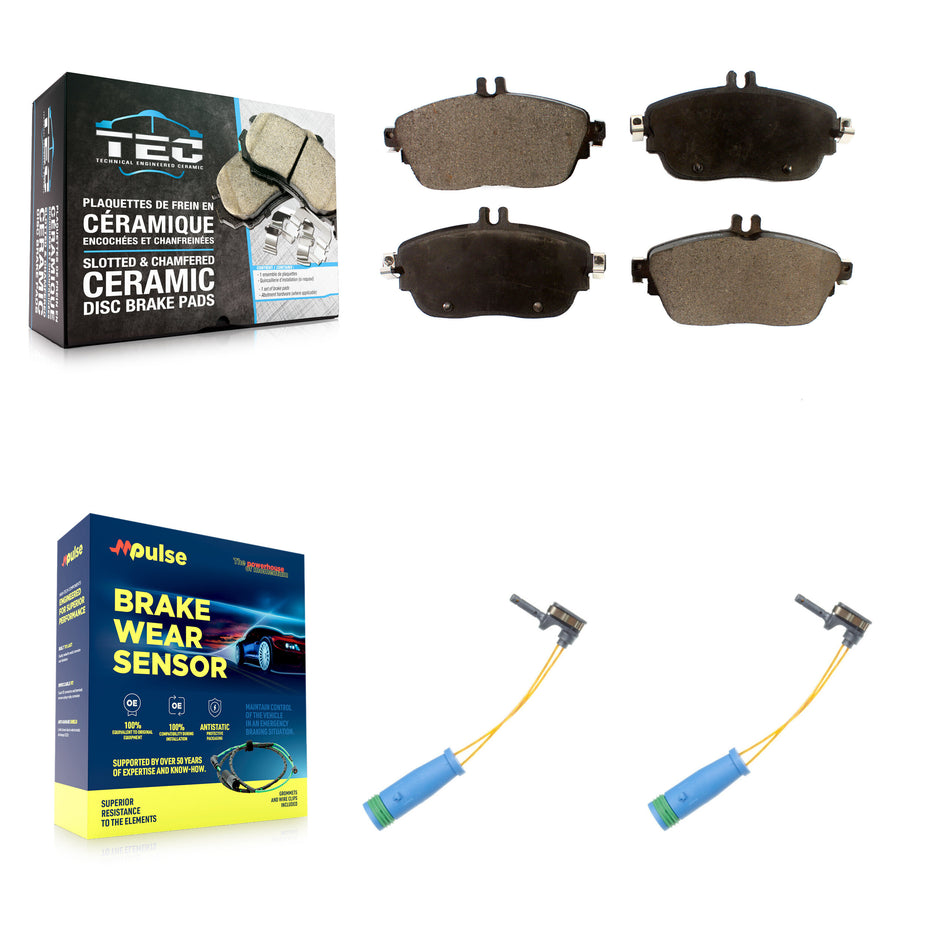 Front Ceramic Brake Pad & Wear Sensor Kit For Mercedes-Benz GLA250 CLA250 B250 B Electric KTW-101057
