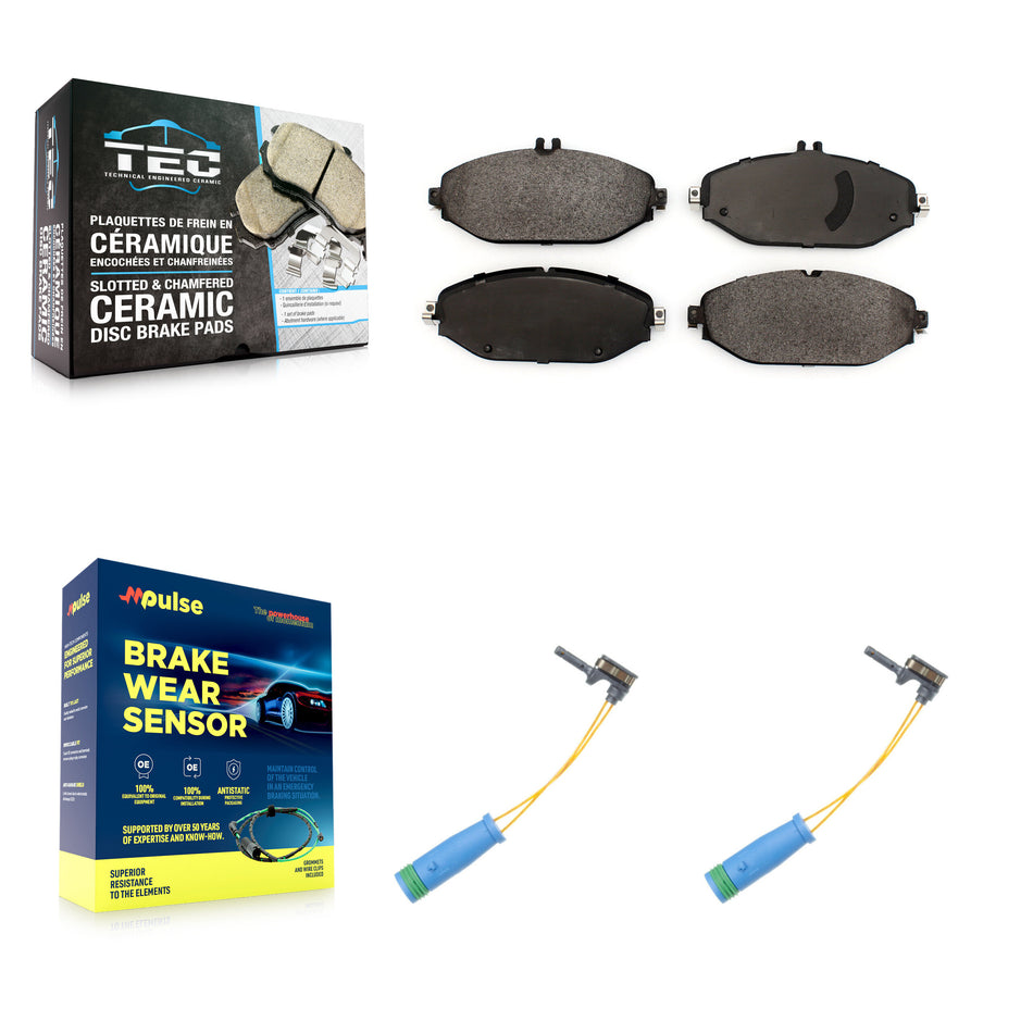 Front Ceramic Disc Brake Pad Wear Sensor Kit For Mercedes-Benz C300 Without Sport Package KTW-101060