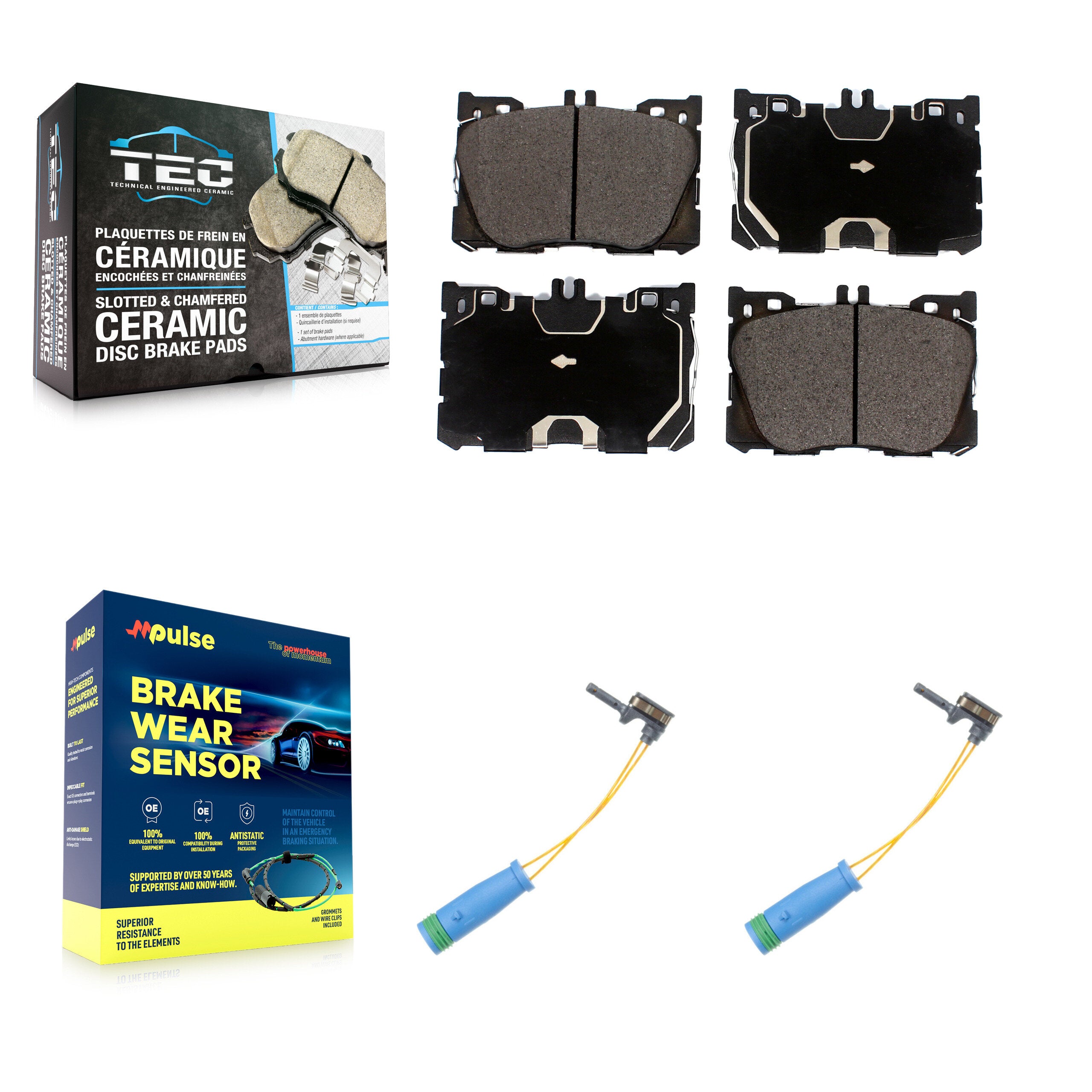 Front Ceramic Brake Pads Wear Sensor Kit For Mercedes-Benz GLC300 C43 AMG GLC43 E450 E300 KTW-101061