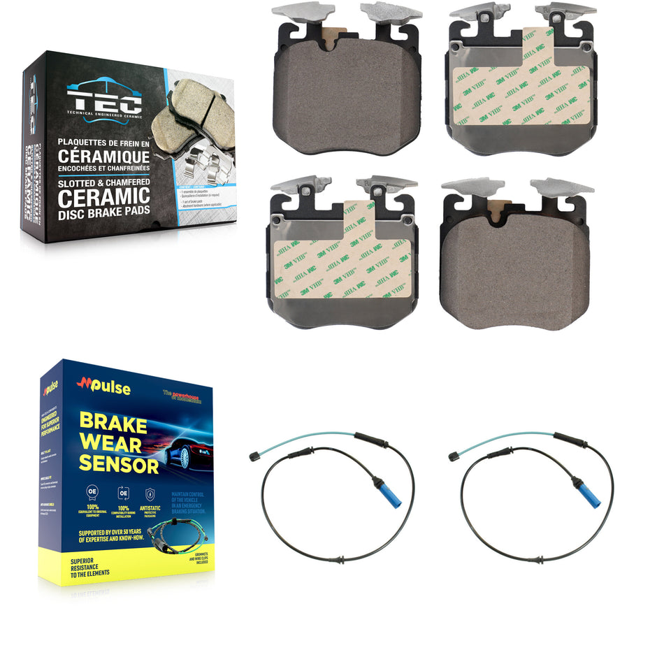 Front Ceramic Brake Pad & Wear Sensor Kit For BMW 540i xDrive 750i M550i M850i Gran Coupe KTW-101085