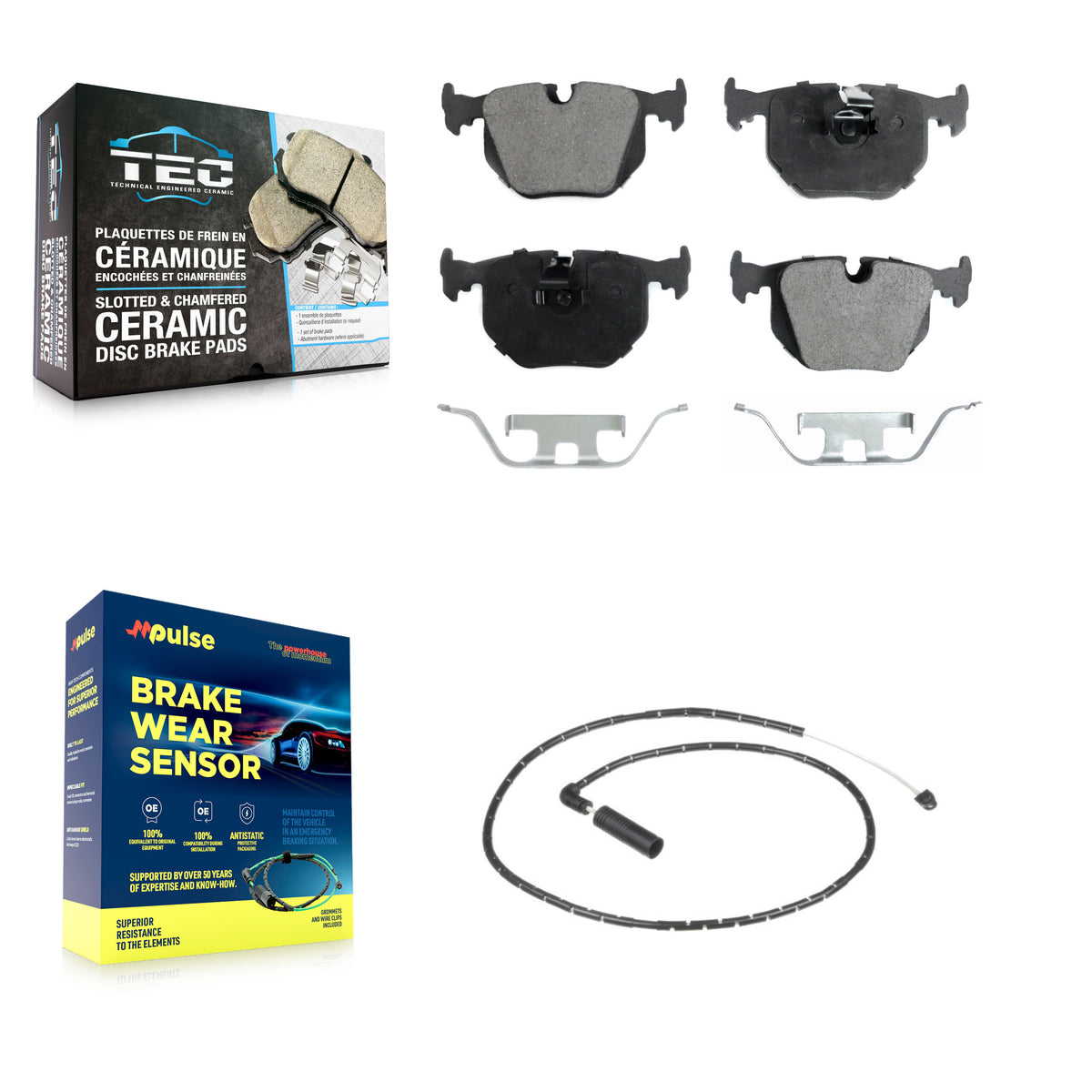 Rear Ceramic Disc Brake Pads And Wear Sensors Kit For 2004-2010 BMW X3 KTW-101087
