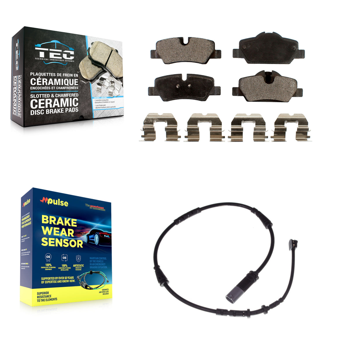 Rear Ceramic Disc Brake Pads And Wear Sensors Kit For Mini Cooper KTW-101105