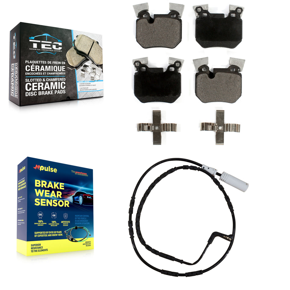 Rear Ceramic Disc Brake Pads And Wear Sensors Kit For BMW 135i 135is 3.0L KTW-101121
