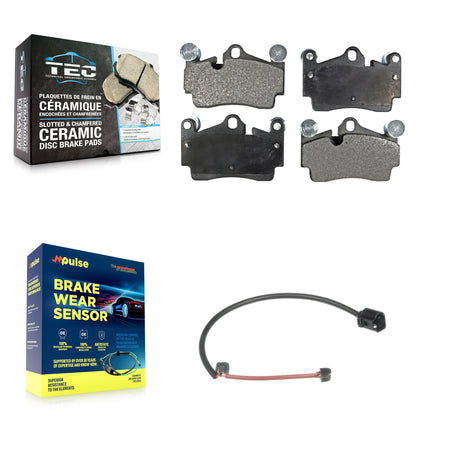 Rear Ceramic Disc Brake Pad And Wear Sensor Kit For 2005-2006 Porsche Cayenne S with 4.5L KTW-101127
