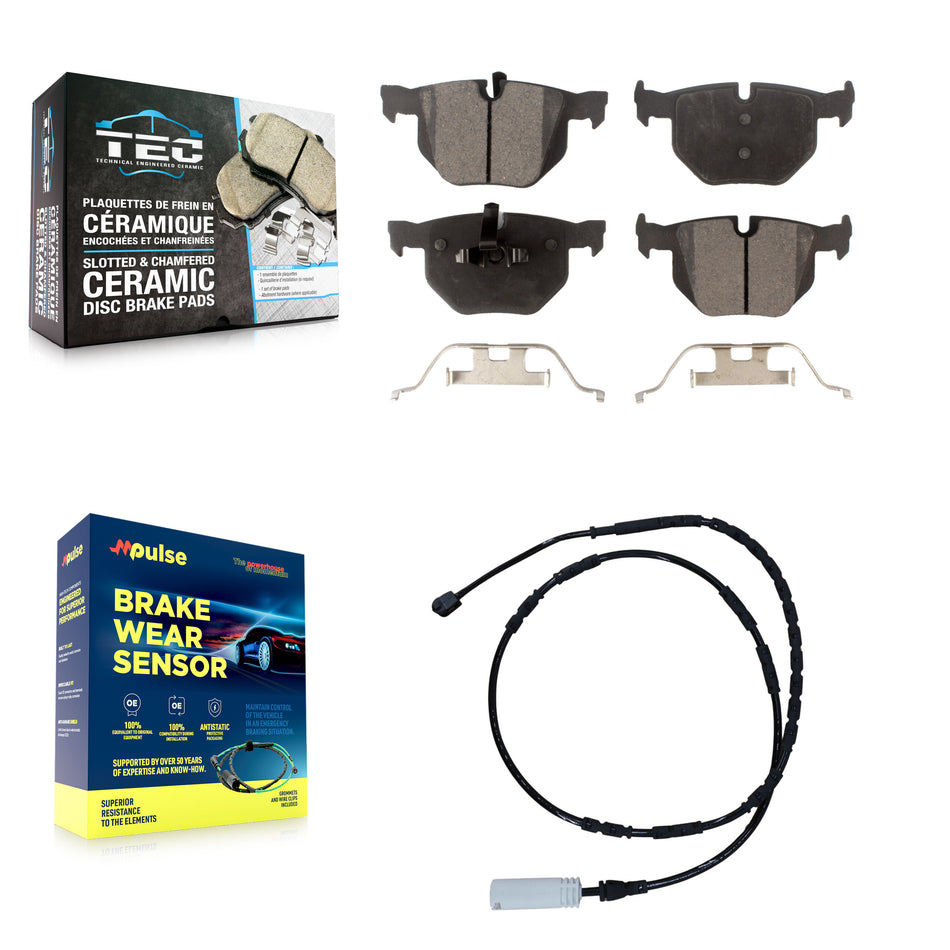 Rear Ceramic Disc Brake Pads And Wear Sensors Kit For BMW 335i 335is 335d KTW-101133