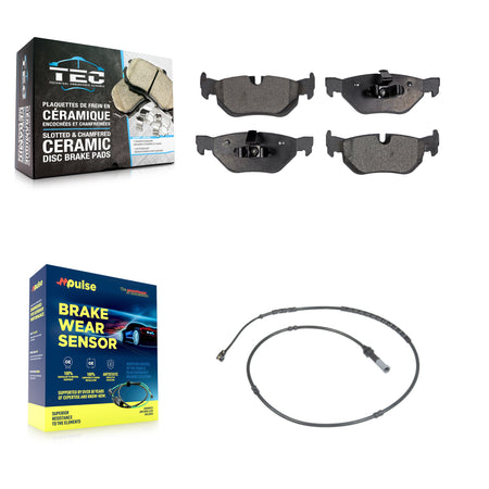 Rear Ceramic Disc Brake Pads And Wear Sensors Kit For 2013 BMW 328i xDrive 3.0L KTW-101135