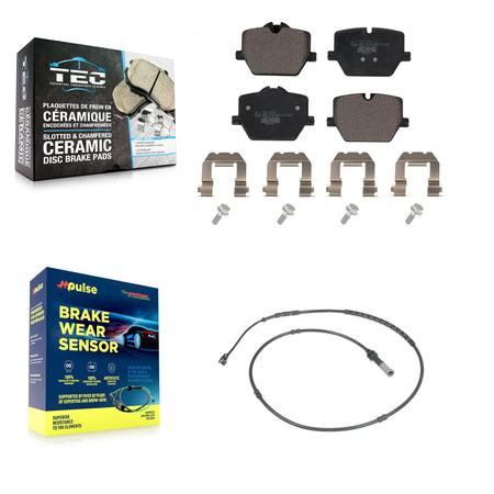 Rear Ceramic Brake Pads Wear Sensor Kit For 19 BMW 330i xDrive With Blue Painted Calipers KTW-101137