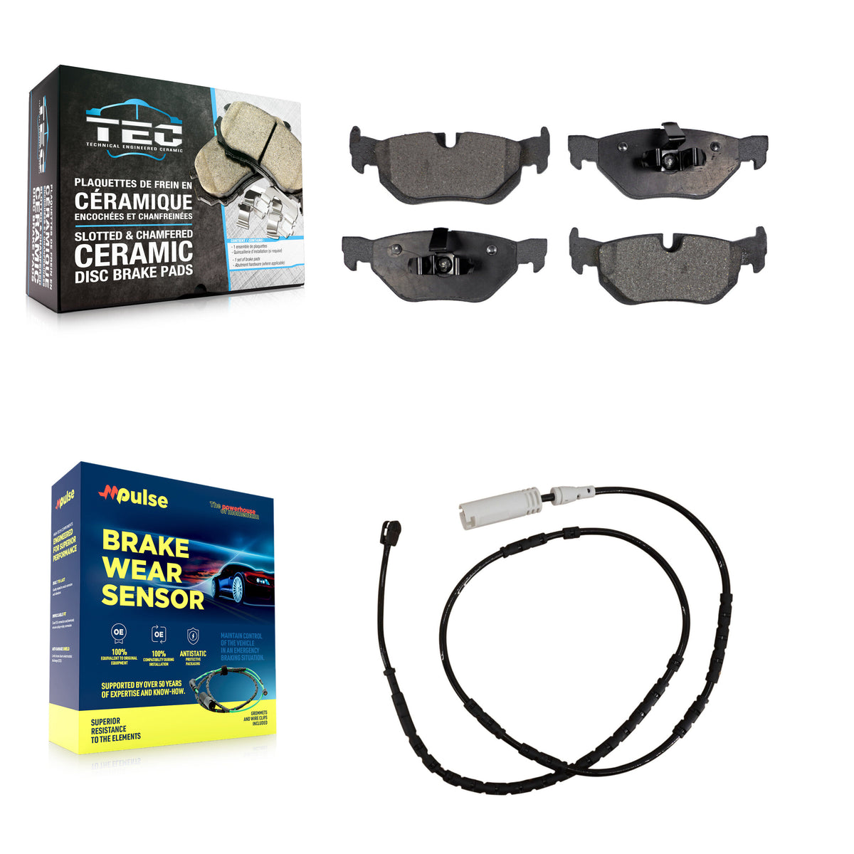 Rear Ceramic Disc Brake Pads And Wear Sensors Kit For BMW X1 KTW-101142
