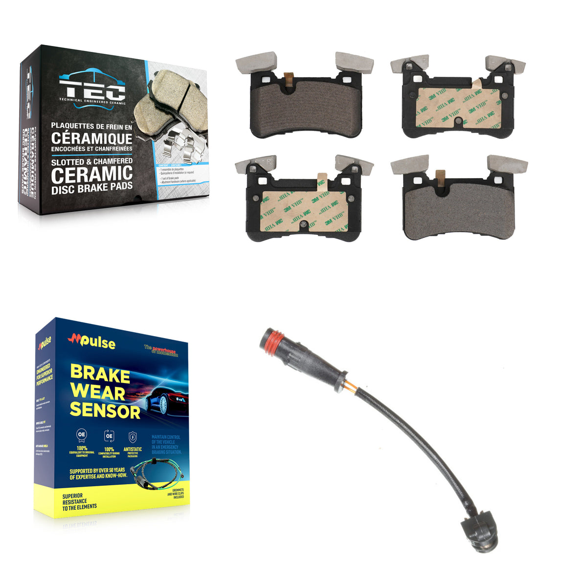 Rear Ceramic Disc Brake Pads And Wear Sensors Kit For Mercedes-Benz C63 AMG E63 S CLS63 KTW-101145