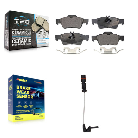 Rear Ceramic Disc Brake Pad & Wear Sensor Kit For 2003 Mercedes-Benz E320 Sedan with 3.2L KTW-101152