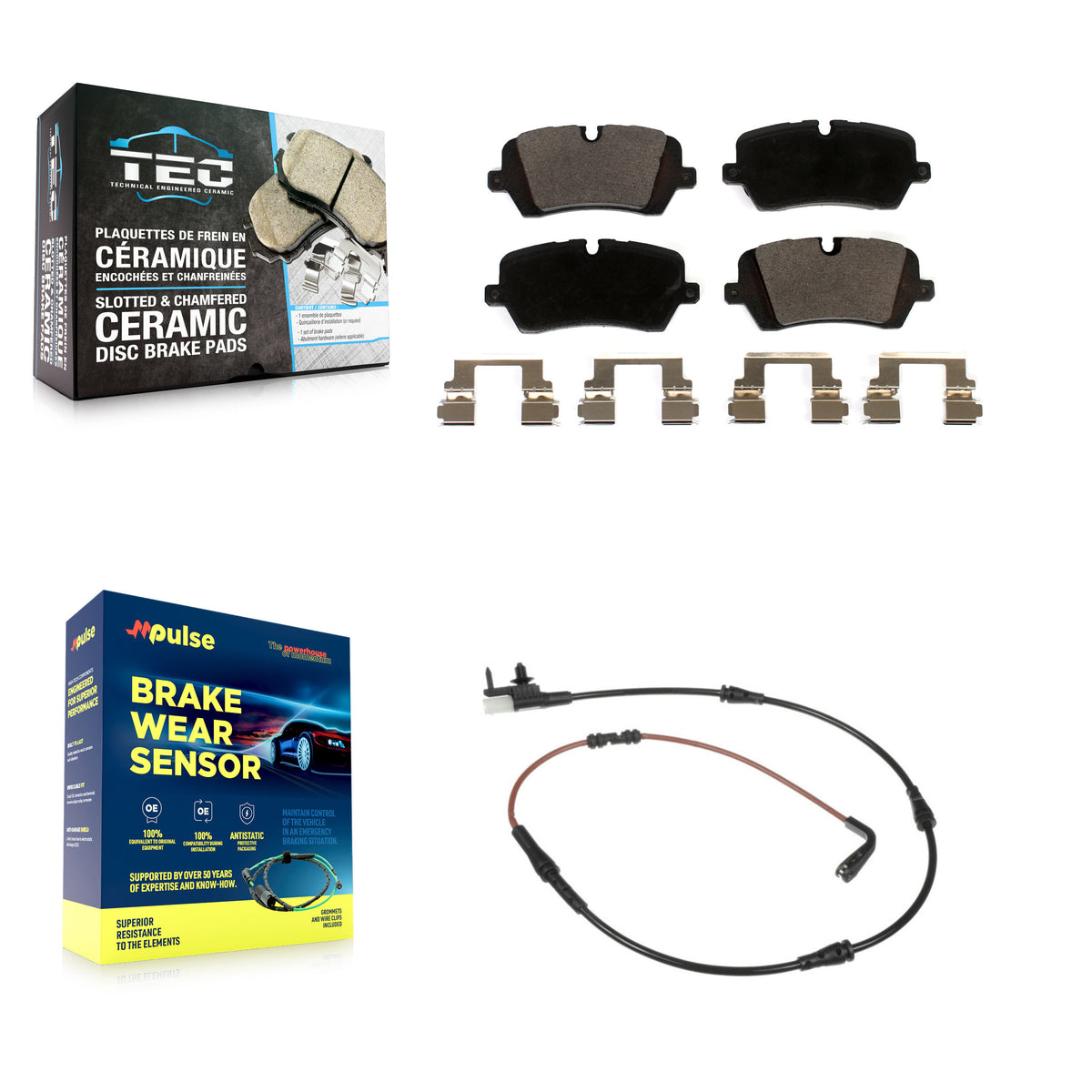Rear Ceramic Disc Brake Pads And Wear Sensors Kit For Land Rover Range Sport Discovery KTW-101155