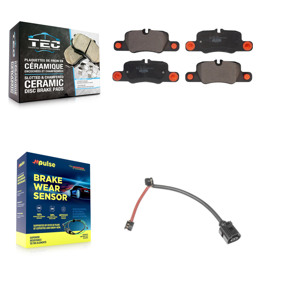 Rear Ceramic Disc Brake Pads And Wear Sensors Kit For Porsche 911 KTW-101157