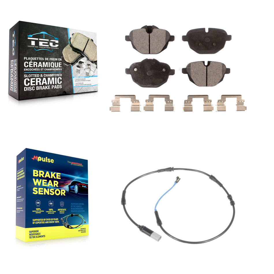 Rear Ceramic Disc Brake Pads Wear Sensor Kit For BMW 535i xDrive 528i 535d ActiveHybrid 5 KTW-101161